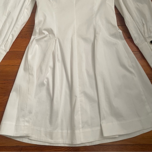 NWT Reformation Lovisa Long Sleeve Stretch Organic Cotton Minidress White Size 2 - Picture 7 of 9